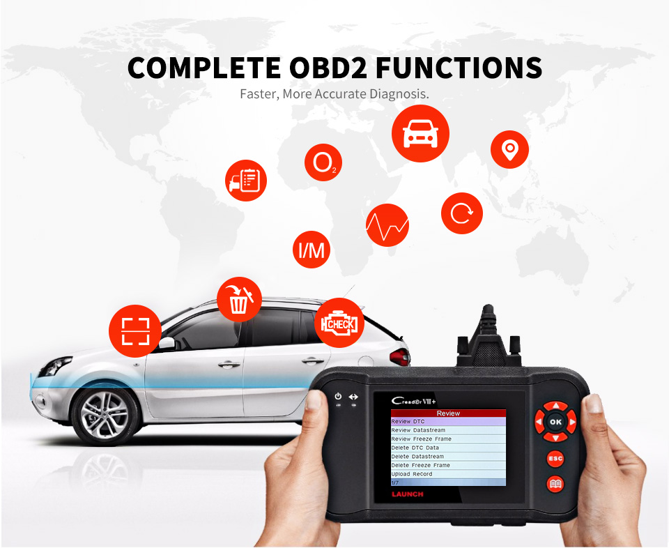 Запустите Creader VII+ с полным набором функций OBD2