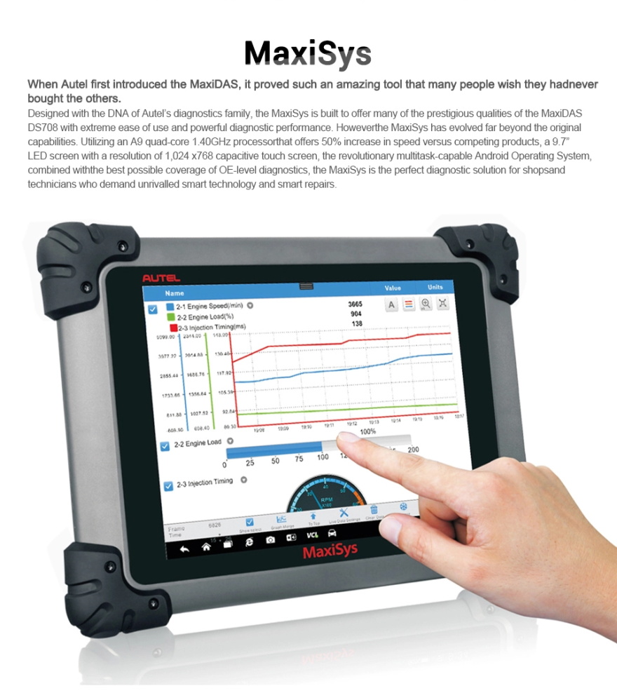 Autel MaxiSys Pros/908P с сенсорным экраном