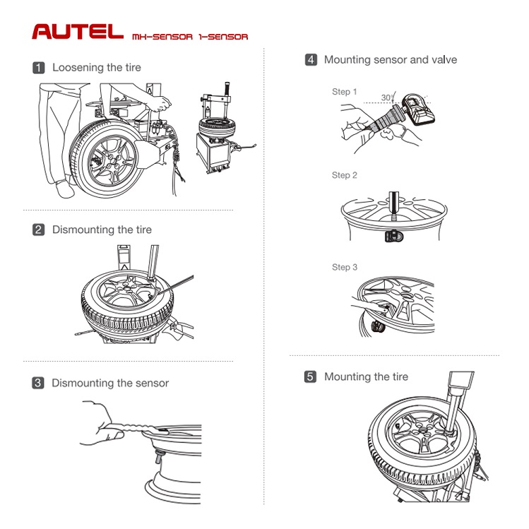 установить датчик Autel MX 315 433 МГц TPMS датчик