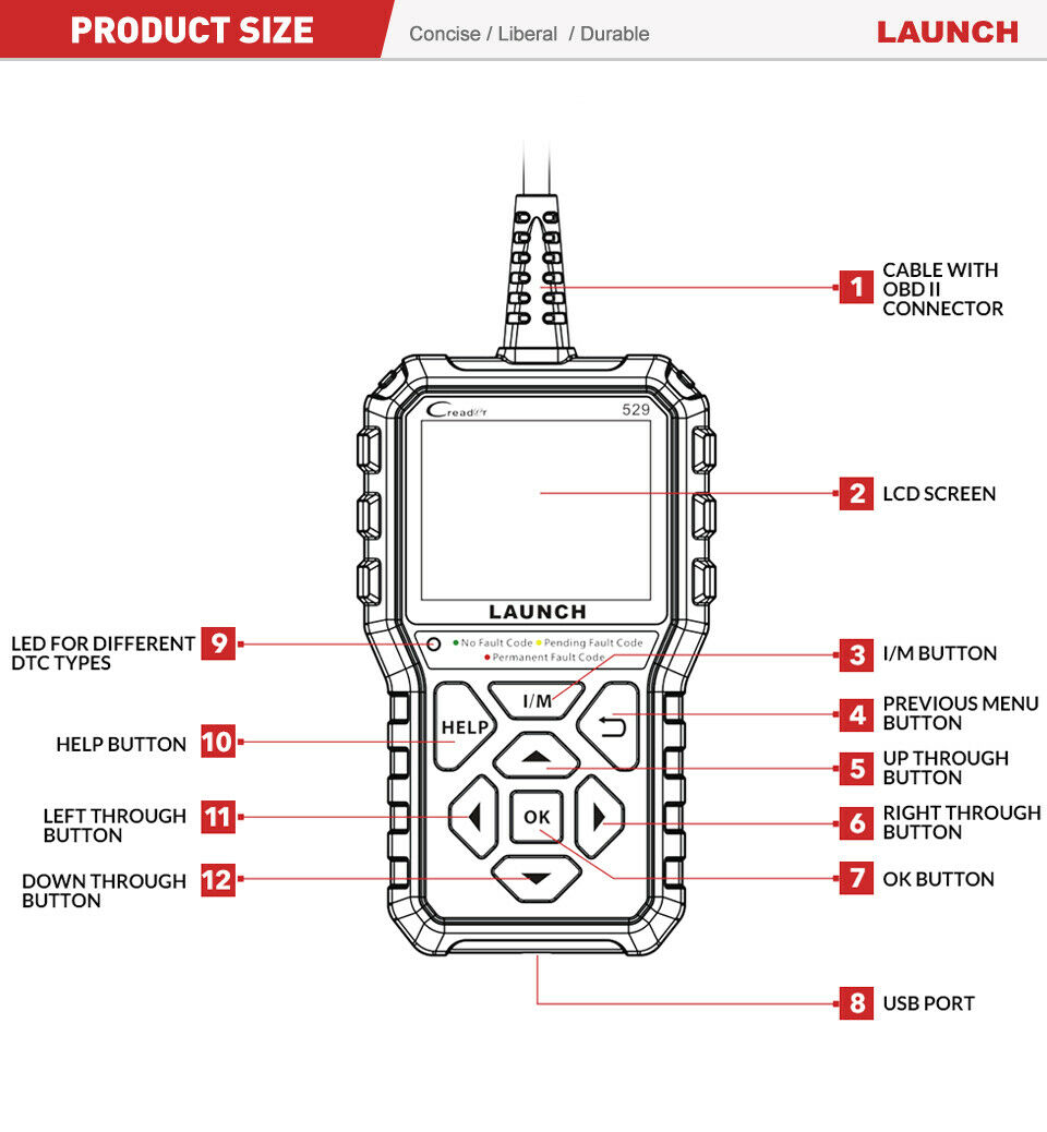 Размер CR529, производитель запуска